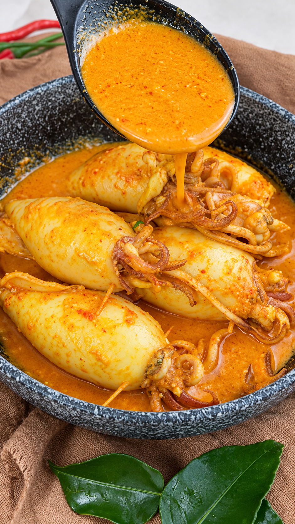 Padang-Style Stuffed Squid in Coconut&nbsp;Curry
