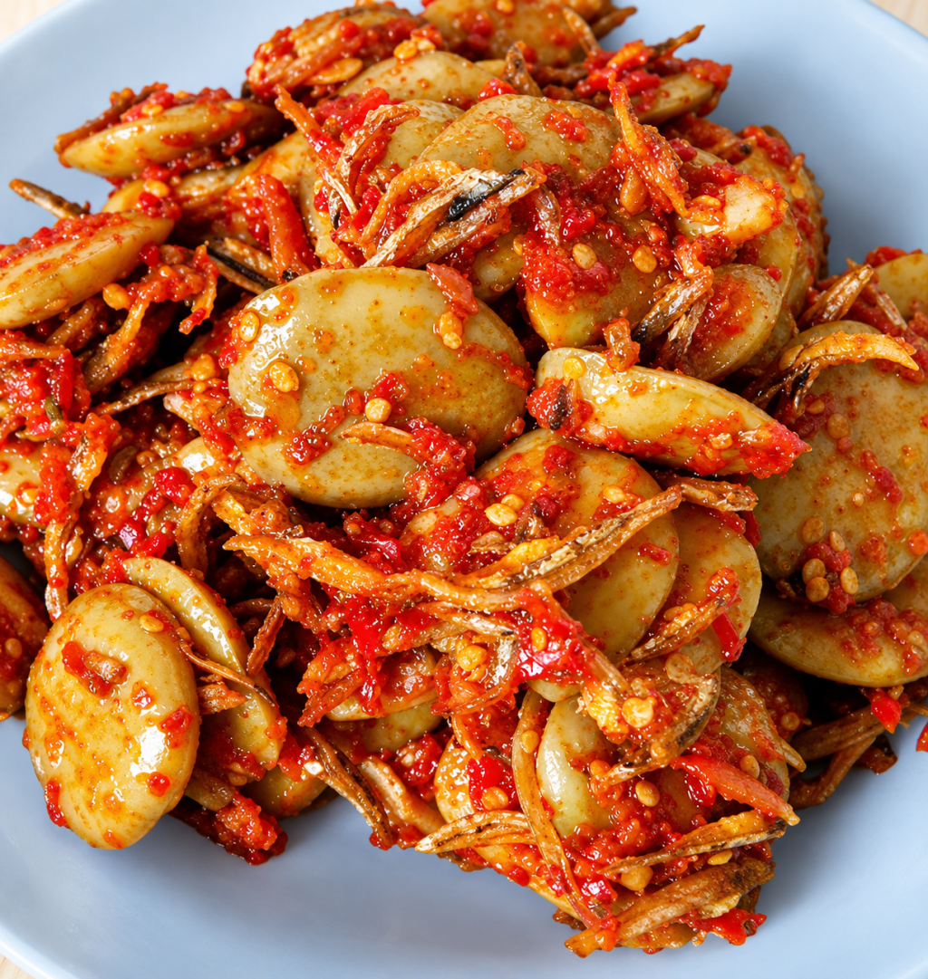 Jengkol Balado with Crispy&nbsp;Anchovies